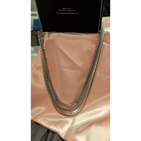 2024 Zi Collection Silver Tone Necklace and Earring Set, One Size - Picture 4 of 6